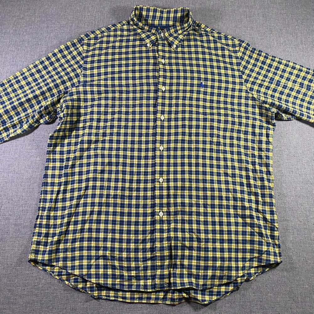 Ralph Lauren Tartan Plaid Long Sleeve Button‎ Shirt Mens XL Classic Fit